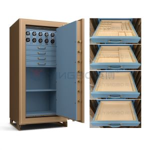 Luxury Jewely Watch Winder Safe Fingerprint Lock With Fireproof