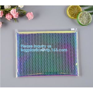 Rainbow Holographic Cosmetic Laser Slider Ziplockk Esd Bubble Bag Bubble