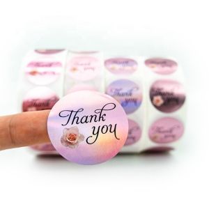 Biodegradable Thank You Sticker Labels Waterproof Adhesive Stickers
