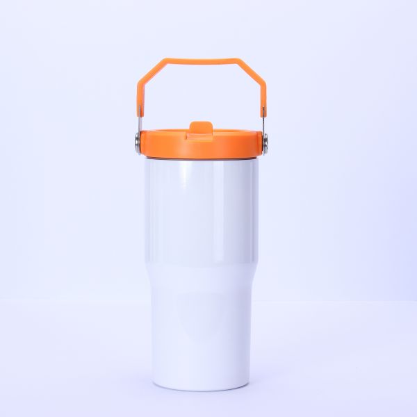 20 Oz Sublimation Tumbler With Flip Straw Handle Lid Custom Sublimation Sport Travel Bottle Car Cup
