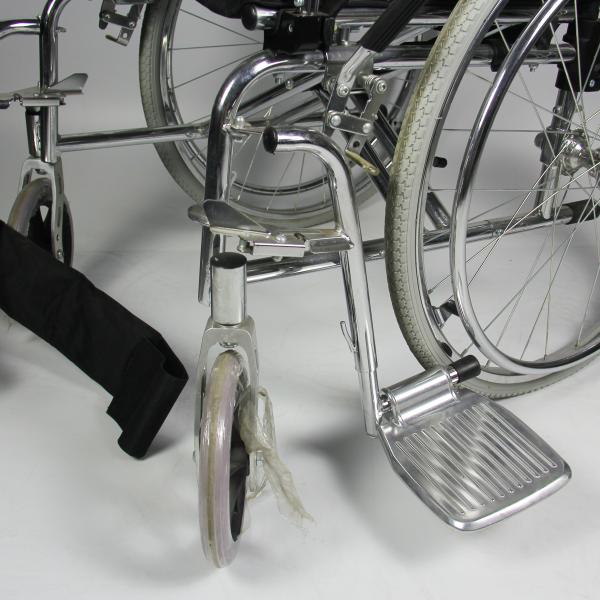 Drop Back Detachable Footrest Folding Steel Wheelchair Simple Storage Easy Transportation