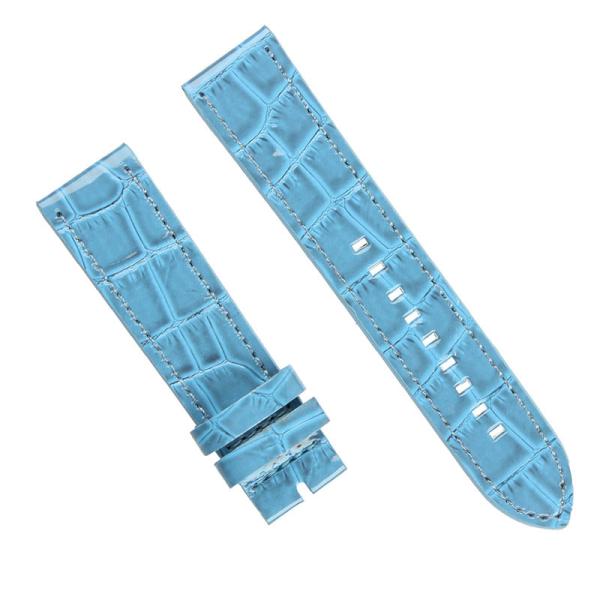 Buy 16mm Leather Watch Strap Bands , Light Blue Crocodile Watch Band at wholesale prices