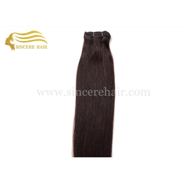 60 CM Remy Cuticle Hair Weft Extensions for sale - 24" Silk Straight Brown Remy Human Hair Weft Extension For Sale