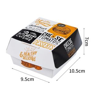 Customized eco-friendly biodegradable french fries burger fast food packaging