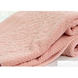 Jacquard Pure Cotton Bath Towels Pink 32s OEM / ODM Acceptable