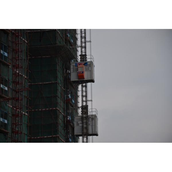 Single Cage 110kw Temporary Construction Elevators 96m/Min Construction Man Lift