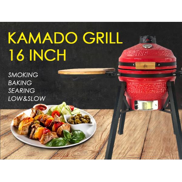 16 Inch Kamado Temperature Large 46 Cm Fire Fan Komado Ceramic Accessories Big Kamado Grill