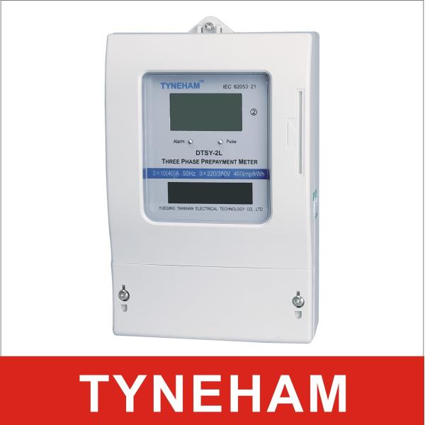 Quality LCD Display AC 3 Phase 4 Wire Static KWH Meter , Plastic Cover Three Phase Power Meter for sale