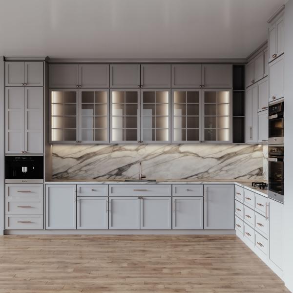 Custom Modern Design Smart House Furniture Lacquer Dining Room Assemble White Shaker Kitchen Cabinets For Builder