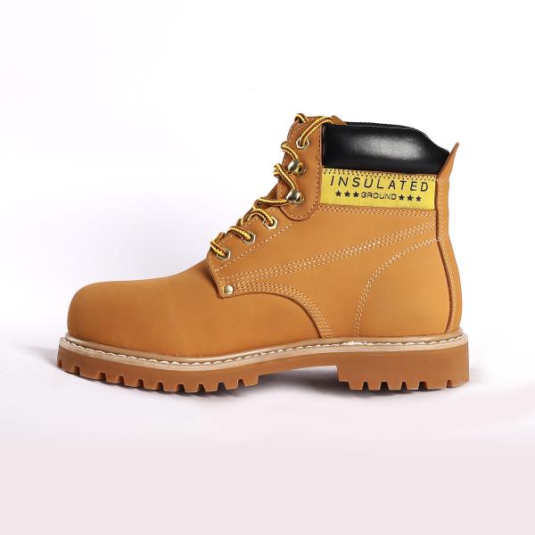 Buy Breathable Nubuck Cow Leather Upper Material Goodyear Welt Safety Shoes with Lace-up Closure at wholesale prices