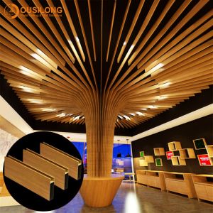 China Fireproof Metal Suspended Ceiling Tiles fashionable Curved Aluminum Baffle Ceiling on sale