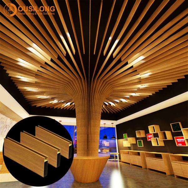 Buy Fireproof Metal Suspended Ceiling Tiles fashionable Curved Aluminum Baffle Ceiling at wholesale prices