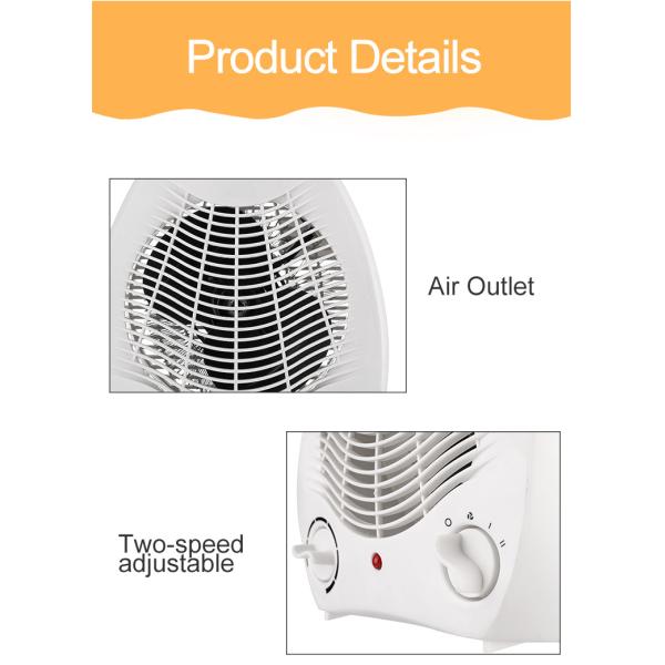 Electric 2000W Winter Mechanical Stand Heater Fan Mini Temperature Control Air Heating Fan Portable