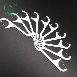 Disposable Dental Floss Toothpick , Nylon PTFE Dental Floss Sticks For Braces