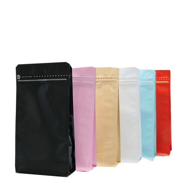 resealable laminated aluminum foil block flat bottom food Plastic packaging