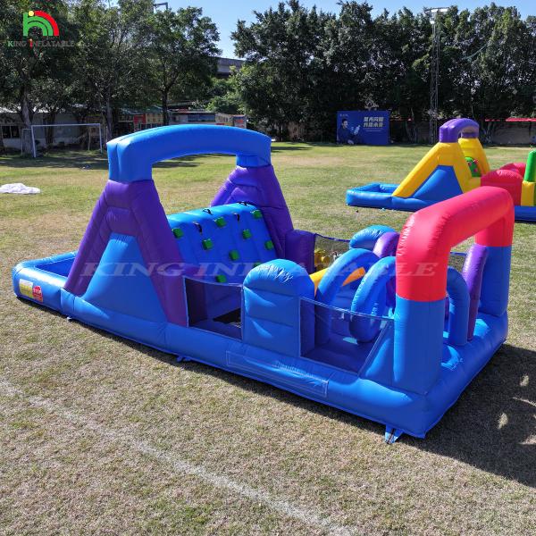 Outdoor Commercial Inflatable Bouncer Combo Bounce House Kids Party Bouncy Castle With Slide Ball Pit Climbing Obstacle Blower