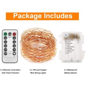 20m Length Indoor Battery Operated Christmas Lights 200 LED 6V