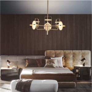 Quality Geometric G9 Light Source Postmodern Pendant Light Gold Copper Hardware Plating for sale