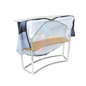 Acrylic Tabletop Tension Fabric Banner Stands Curved Podium Counter