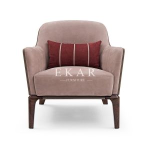 Wooden Leisure Living Room Modern Arm Chair with Ottoman