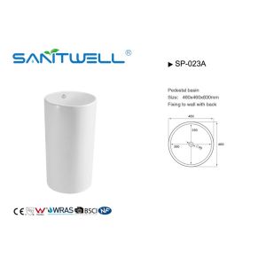 Standard Size Floor Standing Hand Wash Basin With Pedestal Solid Surface 460 *