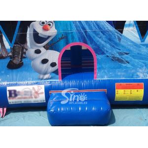 Commercial Grade Kids Frozen Inflatable Bounce Houses With Pillars inside