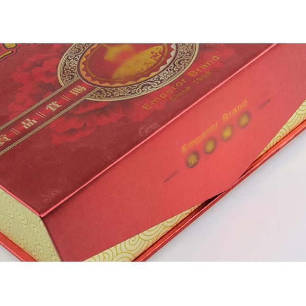 Customized Red Recycled Paper Gift Boxes , Eco - Friendly Tea Packaging Box