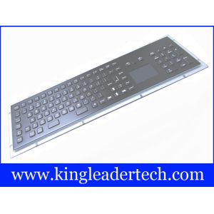 IP65 Black Industrial Metal Kiosk Keyboard With Touchpad And Function Keys