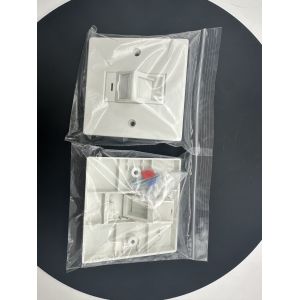 ANSHI LJ6C British Style Snap-In 2 Port Faceplate RJ45 Frame 86*86MM