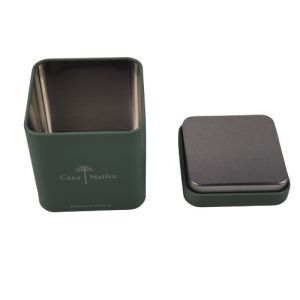 Bespoke Collectible Square Metal Tin Container With Airtight Double Lid