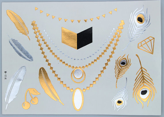 Buy Gold Foil Temporary Tattoos,custom gold tattoo sticker at wholesale prices