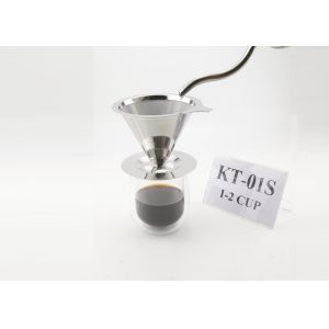 Reusable Stainless Steel Paperless Coffee Dripper With Cup Stand , Eco -