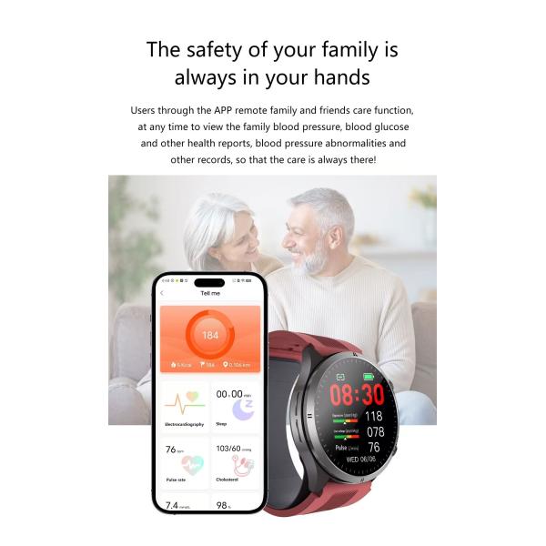 S26 Smart Watch 1.43 Inch AMOLED BT Calling Air Pump Blood Pressure Monitor SmartWatch