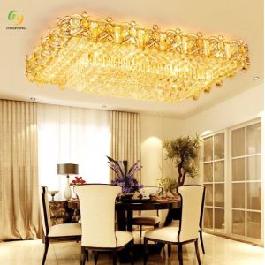 JYLIGHTLING High-End Elegant Rectangular Living Room Dining Room Crystal LED