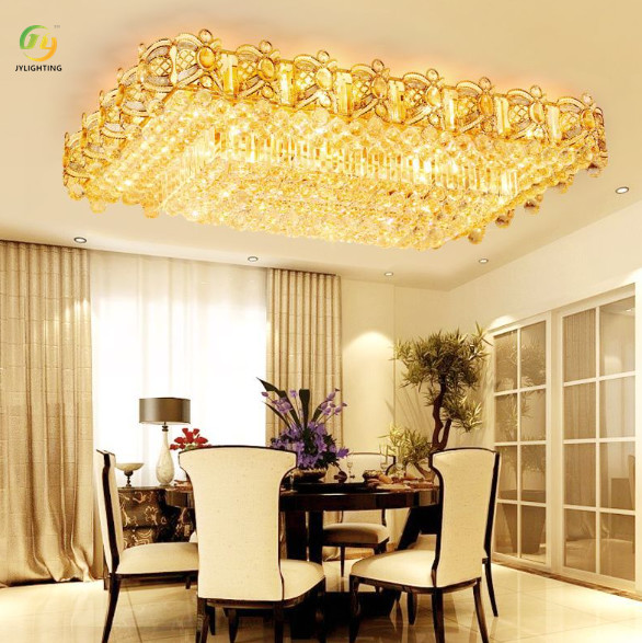 JYLIGHTLING High-End Elegant Rectangular Living Room Dining Room Crystal LED