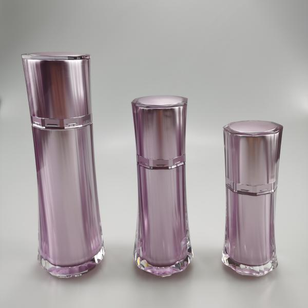 Acrylic Collar Luxury Cosmetic Lotion Pump Bottle and Cream Jar for Screen Printing