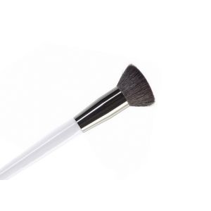 Girl Makeup Use Profession Bronze Buffer Makeup Brush With White Handle