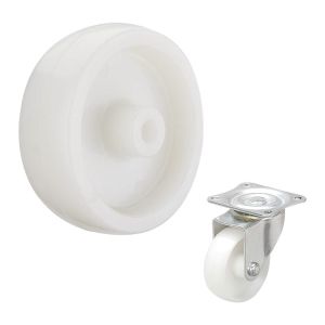 75mm White 80KG Load Capacity Nylon Castor Wheels