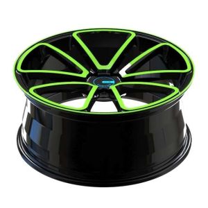 Passenger Car One Piece Forged Wheels Black Green 18x8 22 Inch