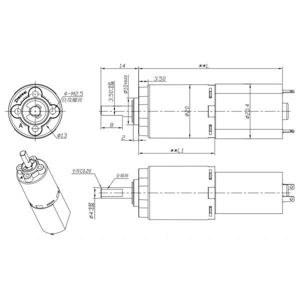 20mm Low Noise Worm micro planetary gear motor for Electric Respirator