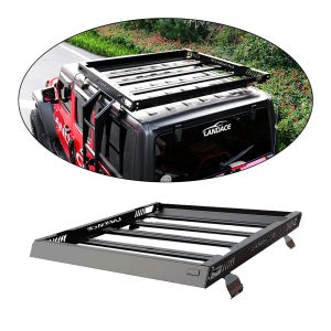 China Black Powder Coated Roof Rack Basket for Jeep Wrangler Custom Stainless Steel Design on sale