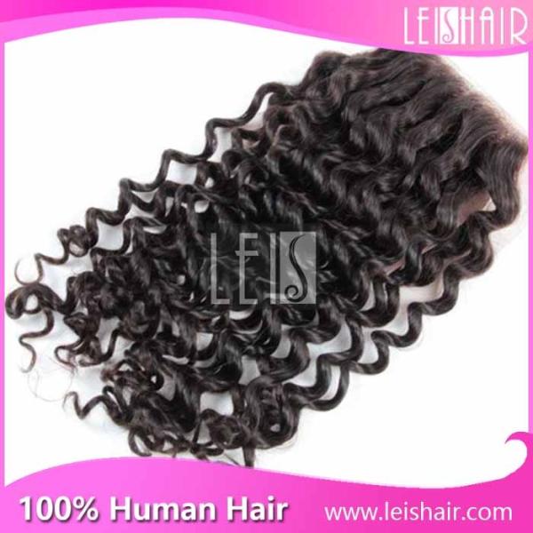 Buy fashion peruvian virgin hair curly wave lace closure at wholesale prices