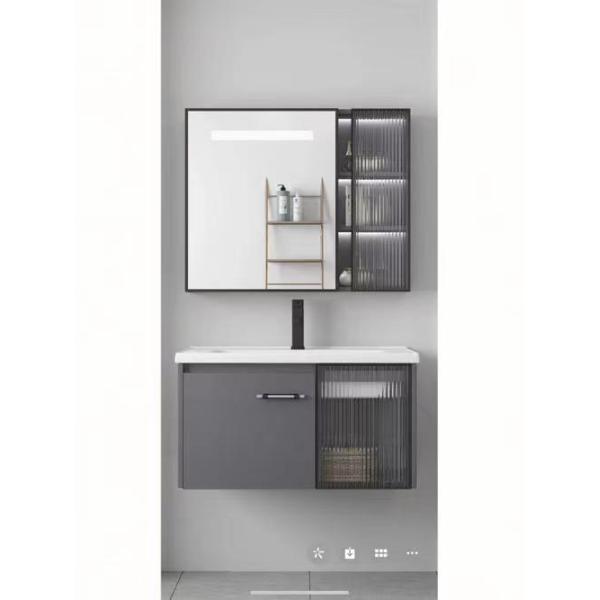 Customized Designs Bath Mirror Floating Cabinet with Acrylic Door Panel and Light