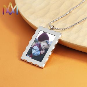 55CM Chain Womens Engraved SS304 Unique Photo Necklace
