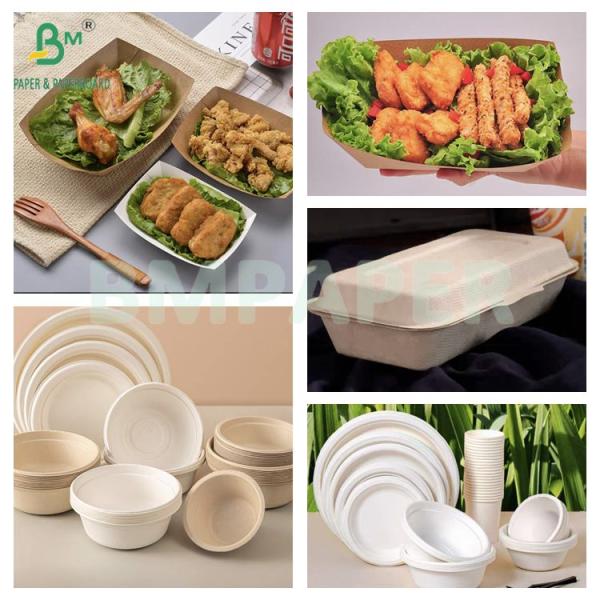 100 300 GSM Recyclable Light Brown Sugarcane Paper Sheet Food Grade