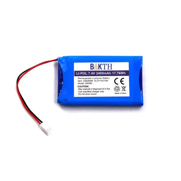 BAKTH-585080P-2S-2M 7.4V 2400mAh Lithium Polymer Battery Pack Rechargeable Battery Replacement Pack