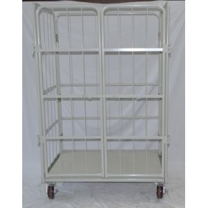 Transport Duty Foldable Rolling Cage Storage Powder Coated Finish