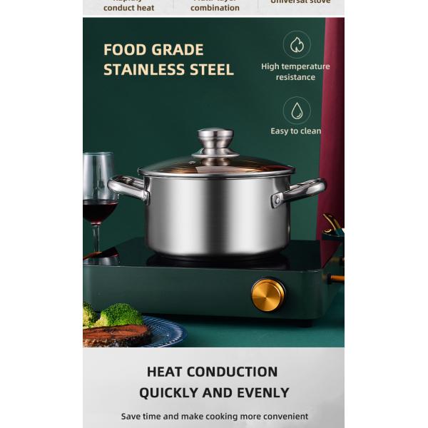 Factory Direct Kitchen Cooking Food Stainless Steel 3 PCS Cooking Pots And Pans Cookware Sets