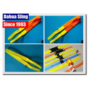 EN 1492-1 Standard Polyester Lifting Slings Eye And Eye Sling Brown Low