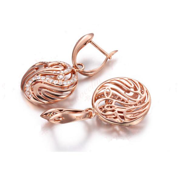 New Design 18K Rose Gold Charm with Diamonds for Women Gift (GDE023)